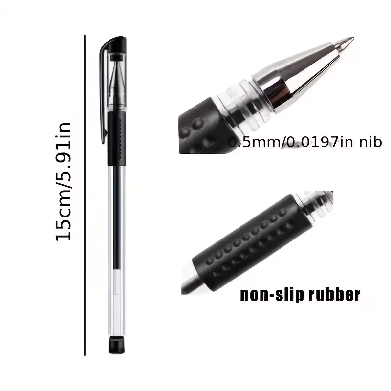 5 Pack Blue Pen, Fine 0.5mm, Comfort Grip, Click-Off Cap