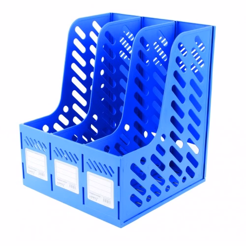 BLUE - HIPPO File Holder 3 Compartments - 3x 80mm W x 250mm D x 300mm H.