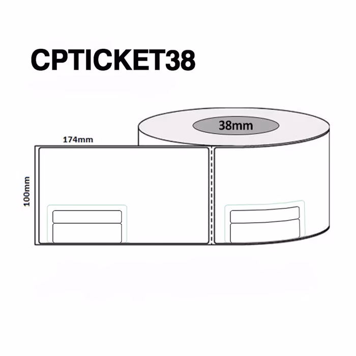 Courier Direct Thermal Labels100mm x 174mm
330 labels per roll
38mm core