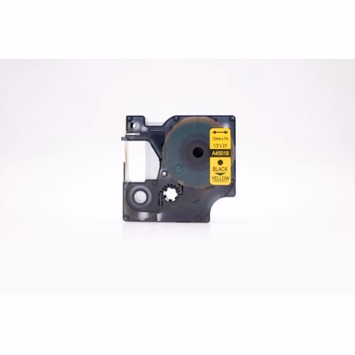 Dymo A45018 D1 Label Maker Compatible Tape - Black on yellow 12mm x 7m