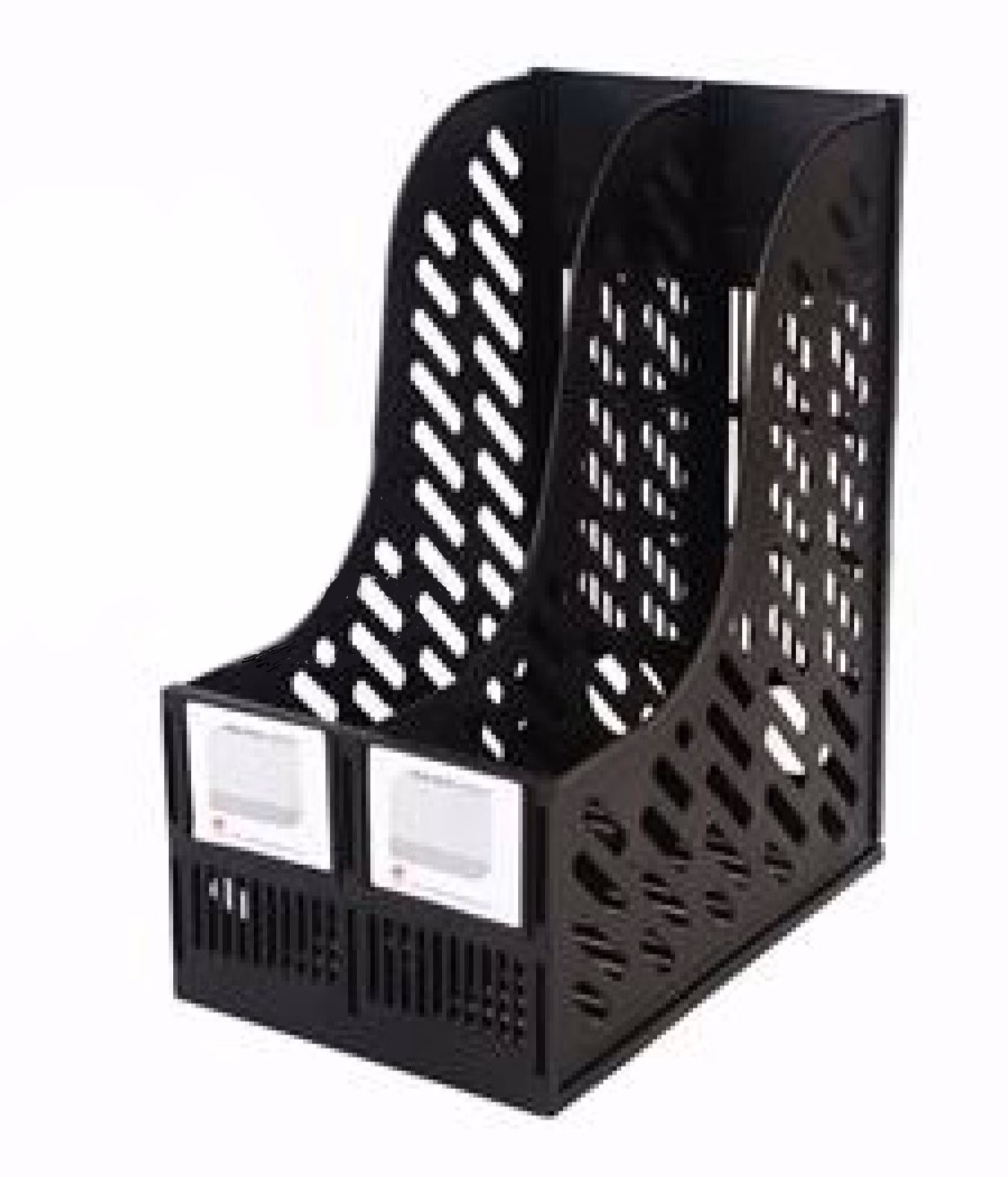 HIPPO File Holder 2 Compartments 2x 80mm W x 250mm D x 300mm H Black