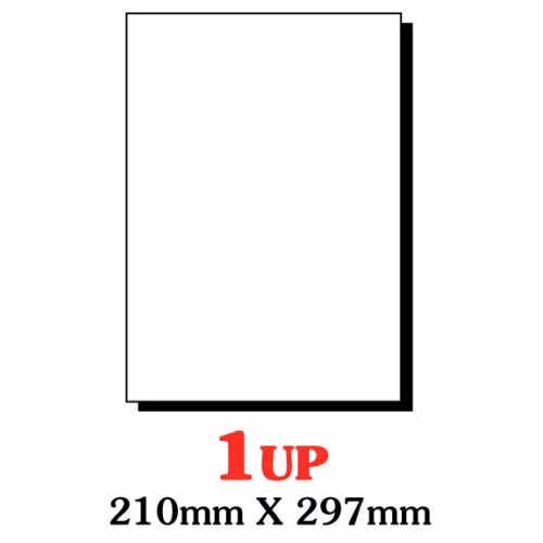 PRINZET A4 Label 210 x 297mm 1 up (100 sheets) - Designed for use in Ink jet printers, laser printers and photocopiers