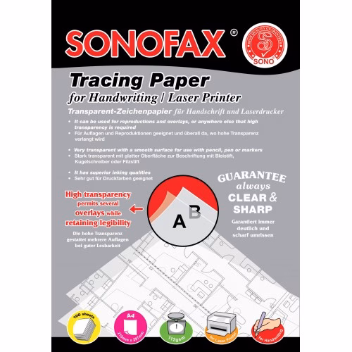 SONOFAX A4 112gsm Tracing Paper 100 sheets per pack