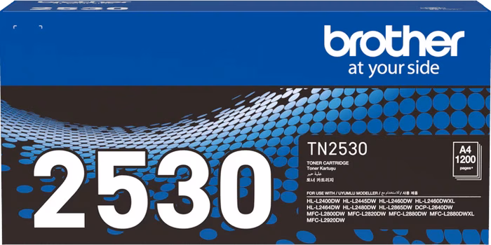 TN2530 Brother Black Toner
Yield: Up to 1,200 pages