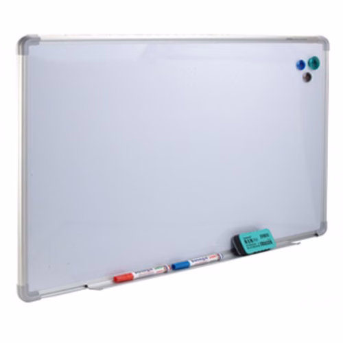 YOSOGO Magnetic Whiteboard Aluminium Frame 600mm W x 450mm H with pen tray