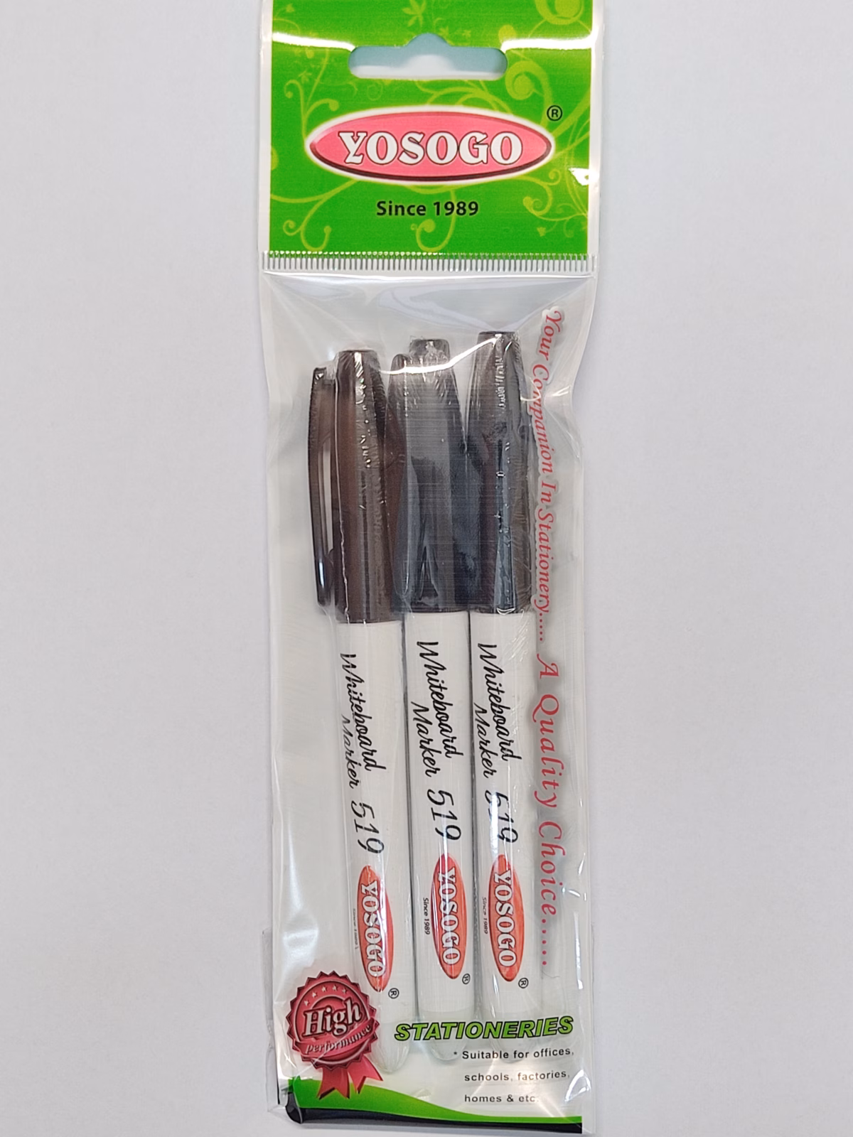 YOSOGO Whiteboard Marker 3 Pack Broad Tip Black — image 2